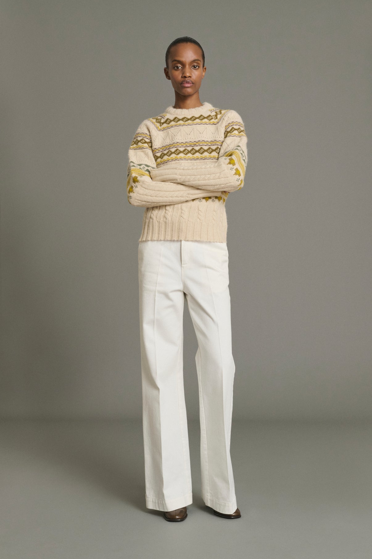 Vaqueros California - Denim blanco tiza acampanado Femme - Soeur vue 5