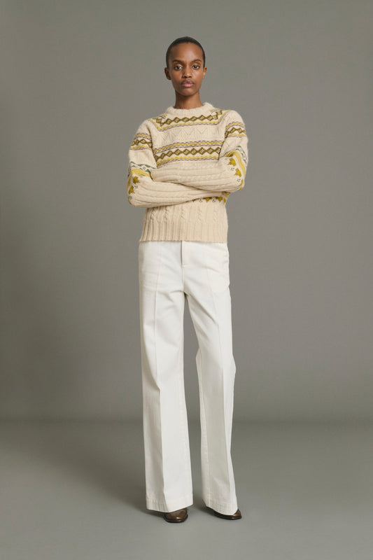 Vaqueros California - Denim blanco tiza acampanado Femme - Soeur