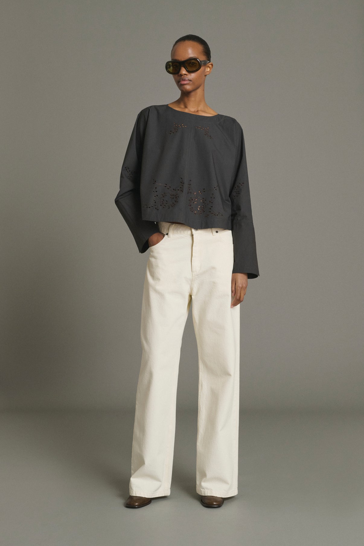 Blusa Hansel - Gris Antracita - Algodón - Mujer vue 1