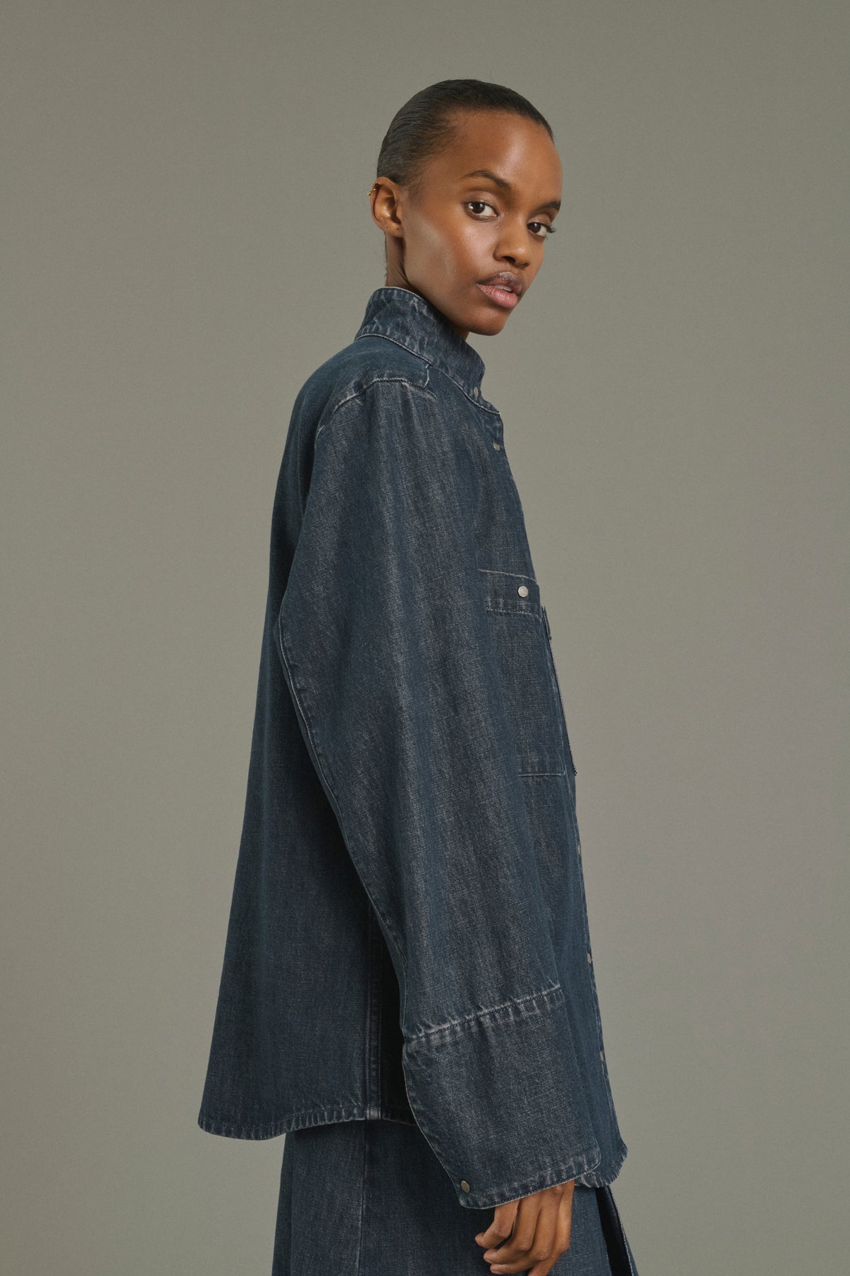 Camisa Leslie - Azul gris - Algodón - Mujer vue 2