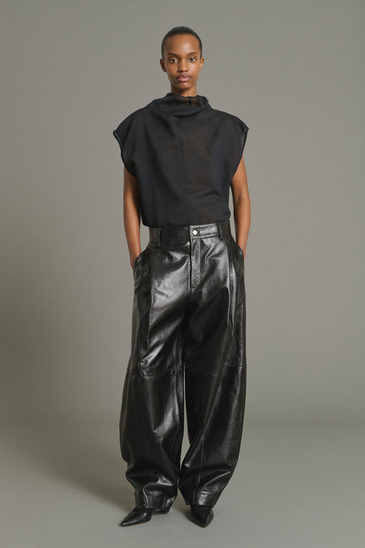 Pantalón Julien - Negro - Cuero - Mujer
