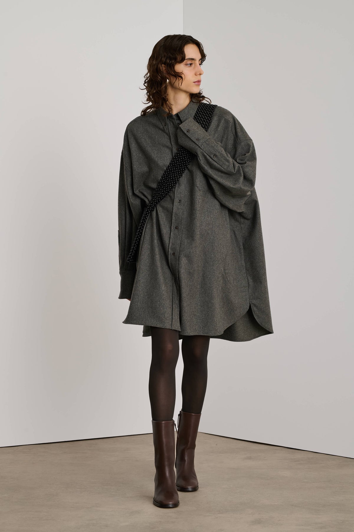 Vestido Candide - Gris Claro - Lana - Mujer