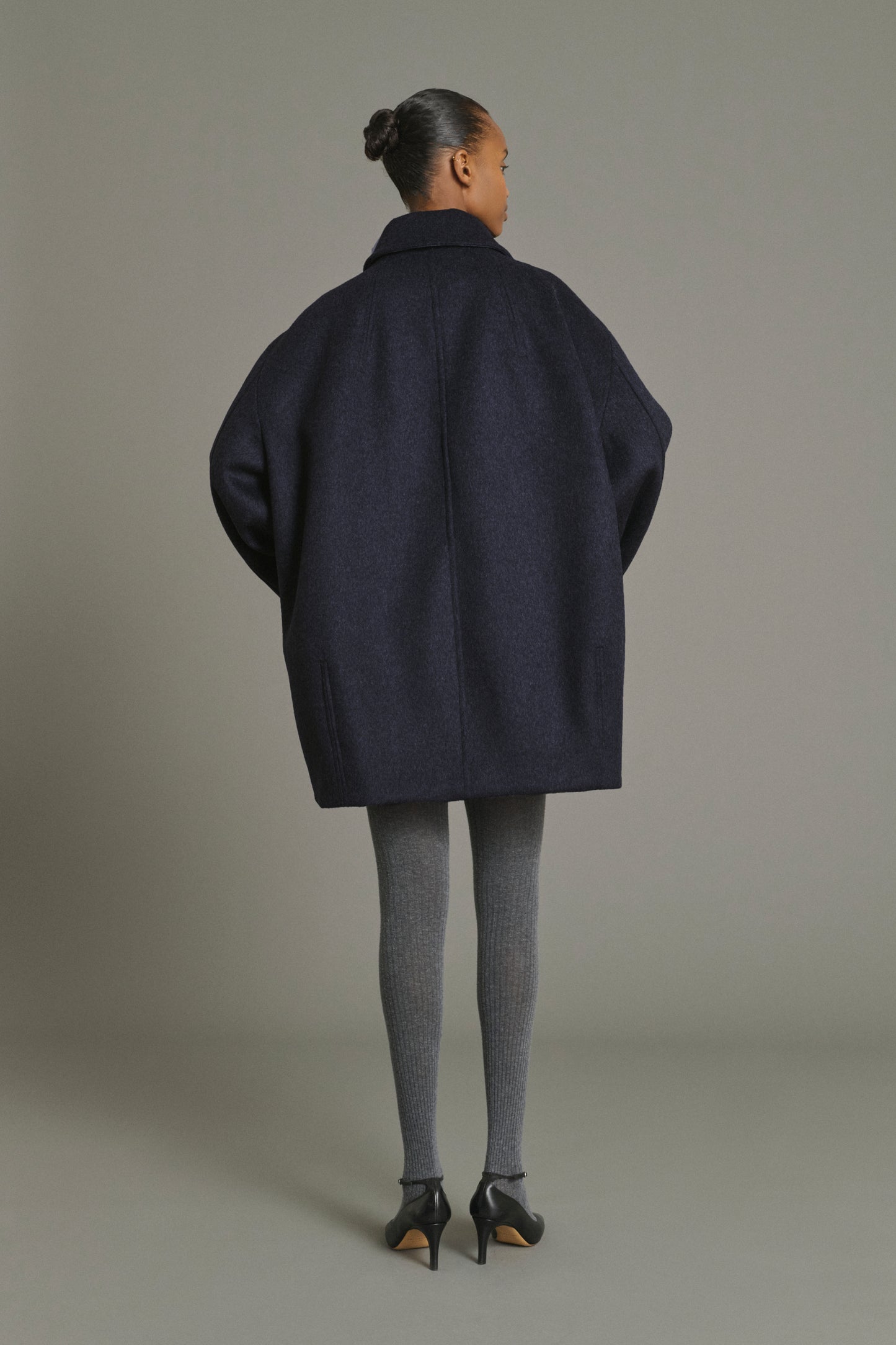 Abrigo Kasper - Dark Navy - Lana - Mujer