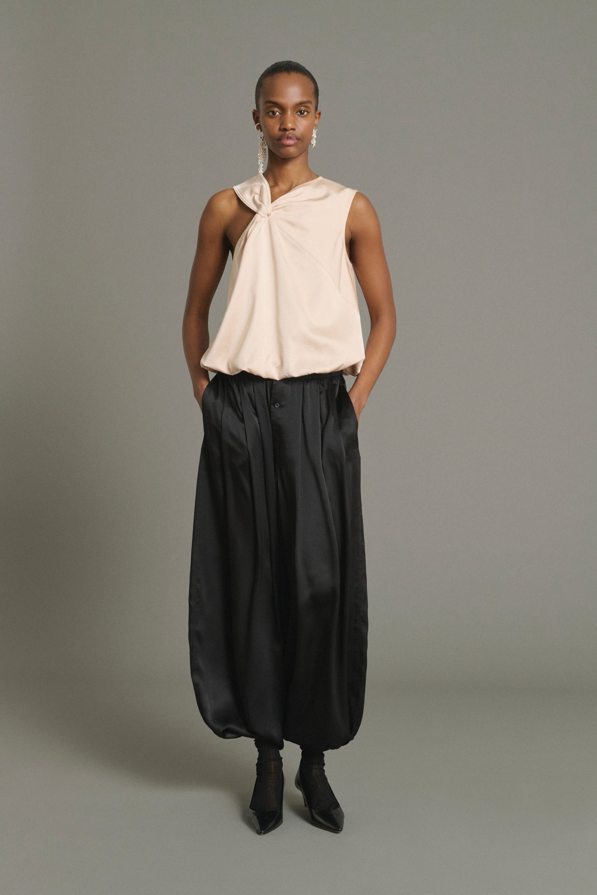 Pantalón Leopold - Negro - Seda - Mujer vue 1