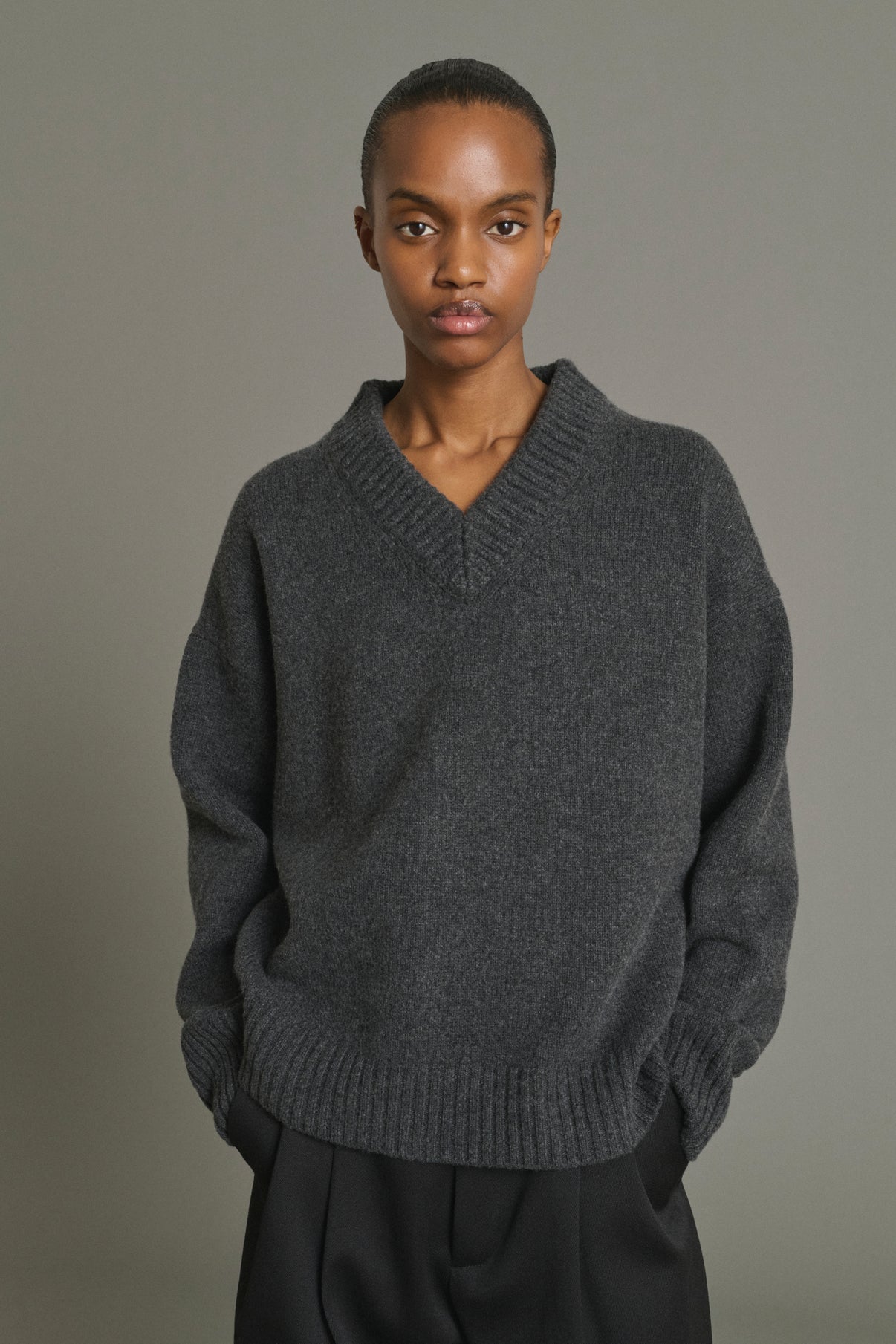 Jersey Julie - Gris Antracita - Lana Merino - Mujer vue 3