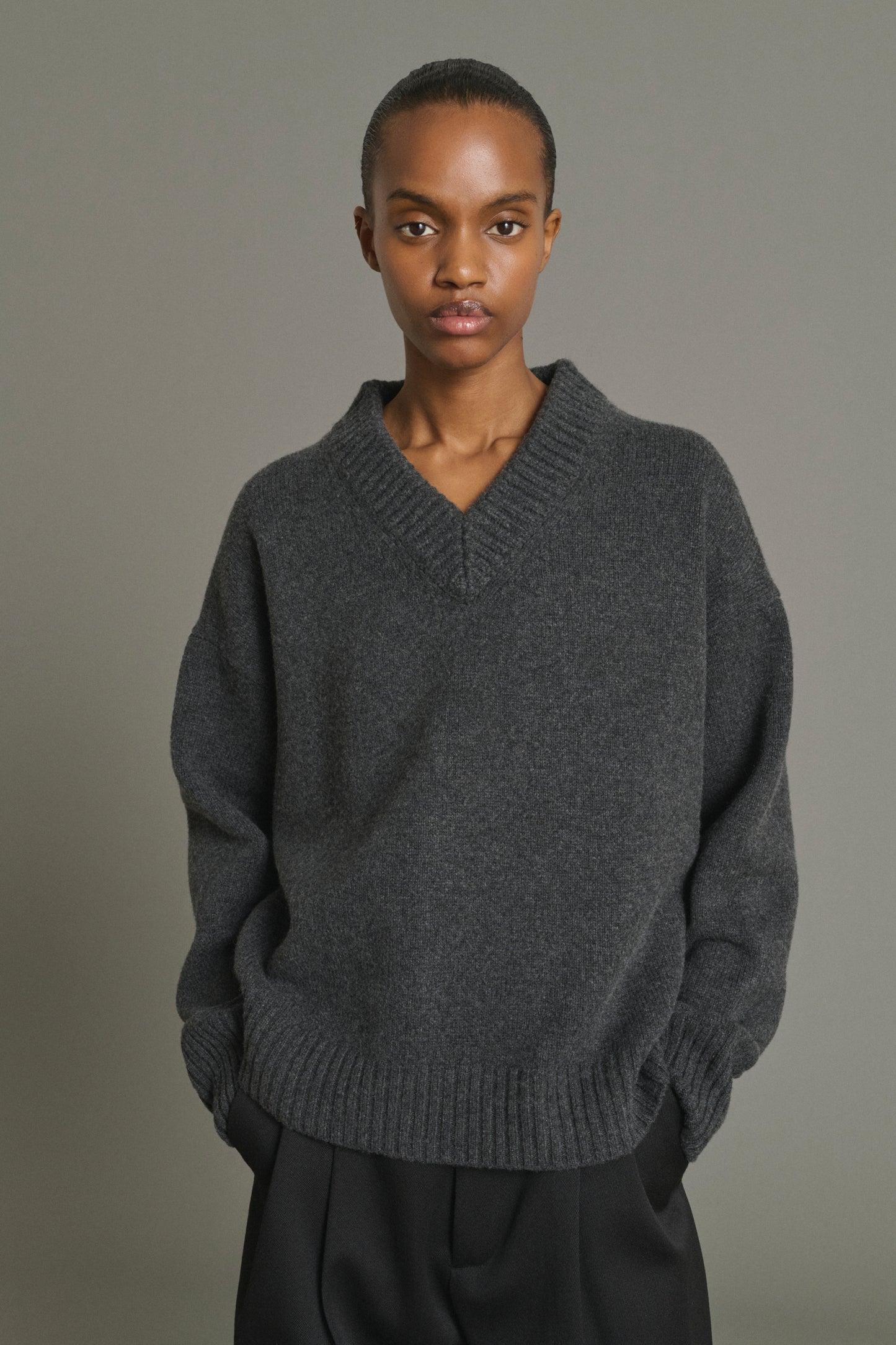 Jersey Julie - Gris Antracita - Lana Merino - Mujer