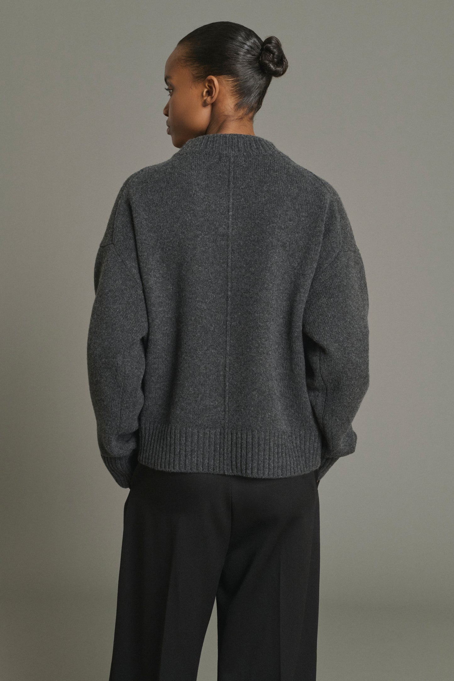 Jersey Julie - Gris Antracita - Lana Merino - Mujer
