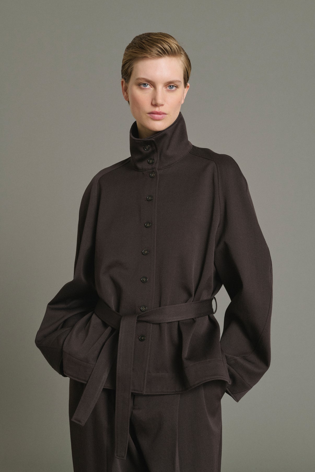 Chaqueta Geode - Ébano - Lana - Mujer vue 2