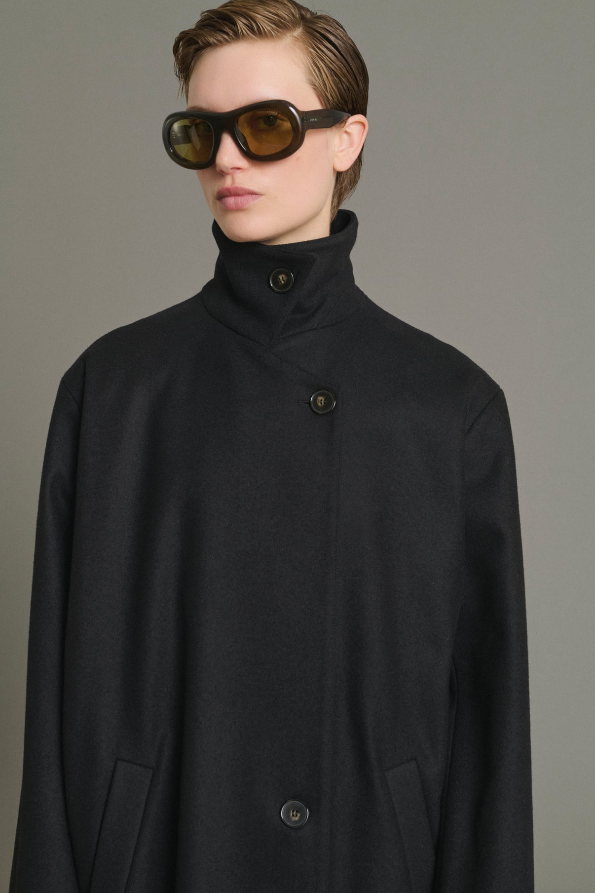 Abrigo Germain - Negro - Lana - Mujer vue 3