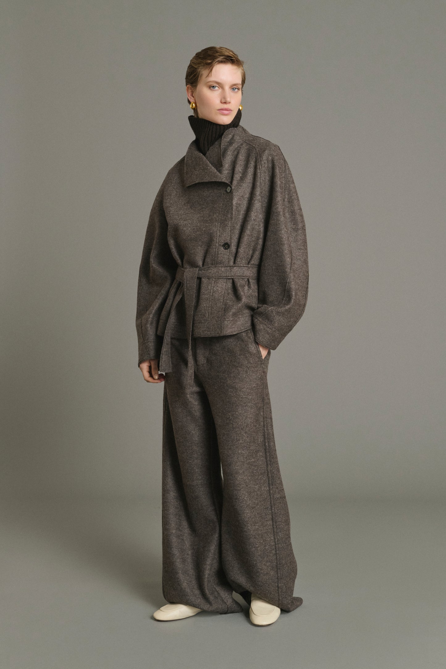 Pantalón Gibson - Taupe chiné - Lana - Mujer