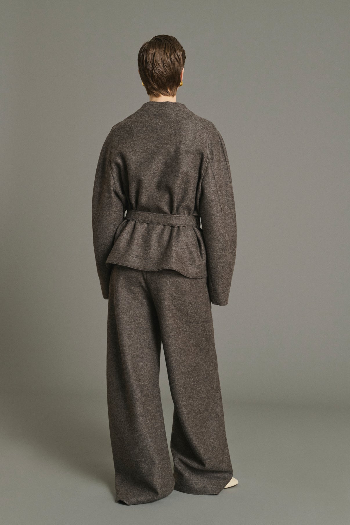 Pantalón Gibson - Taupe chiné - Lana - Mujer vue 2
