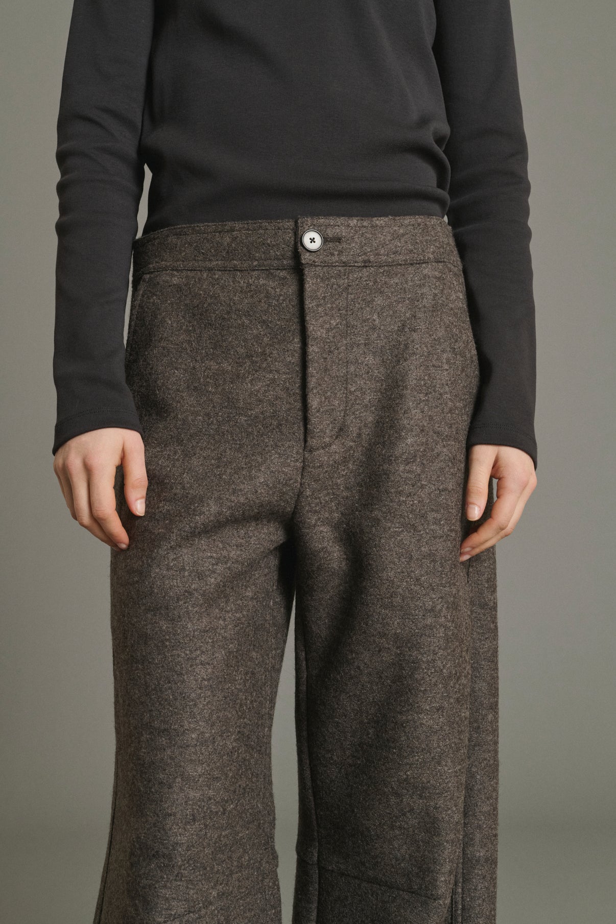 Pantalón Gibson - Taupe jaspeado - Lana - Mujer vue 5