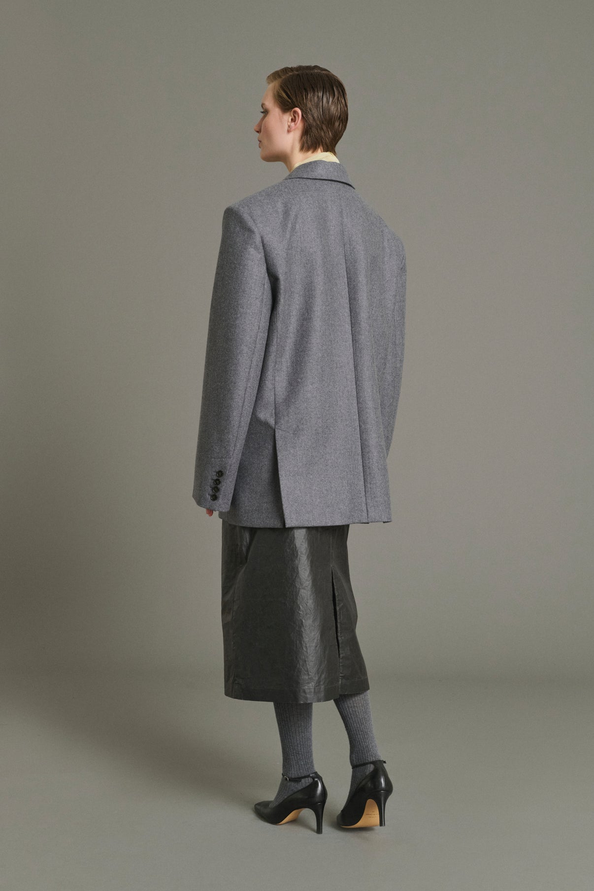 Chaqueta Helga - Gris Jaspeado - Lana - Mujer vue 3