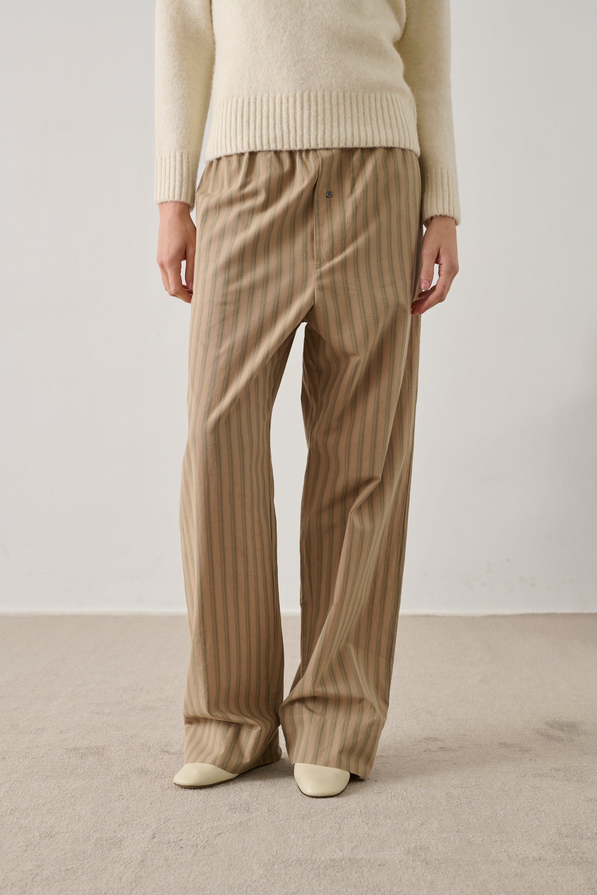 Pantalon Harlan - Beige Vert - Coton - Femme vue 3