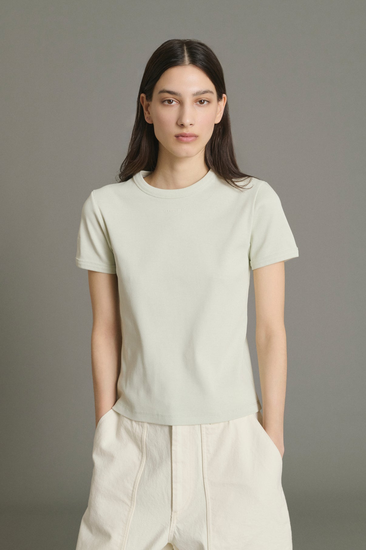 Camiseta Aristide - Menta - Algodón - Mujer vue 2