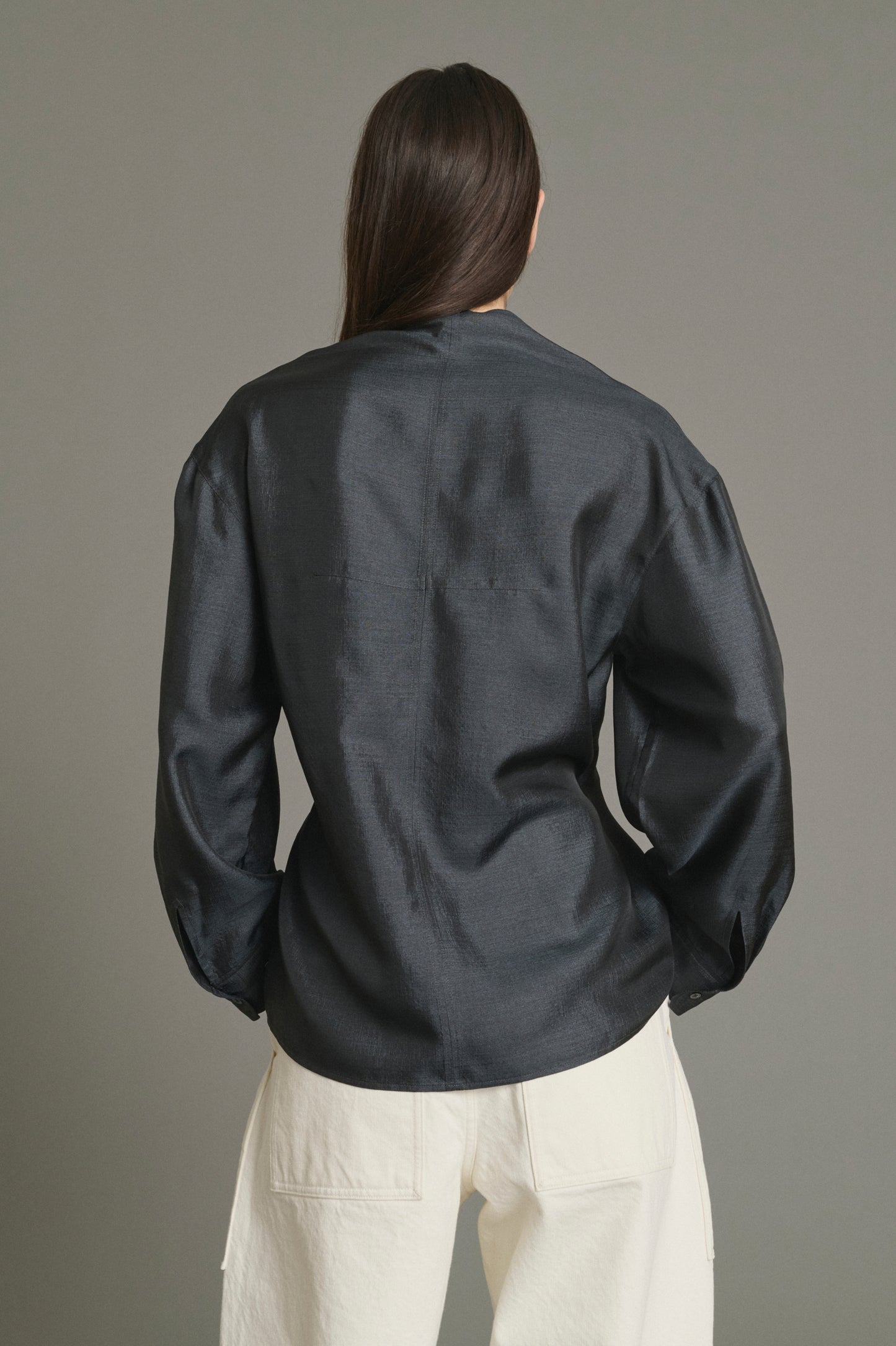 Blusa Jenny - Gris Antracita - Seda - Mujer