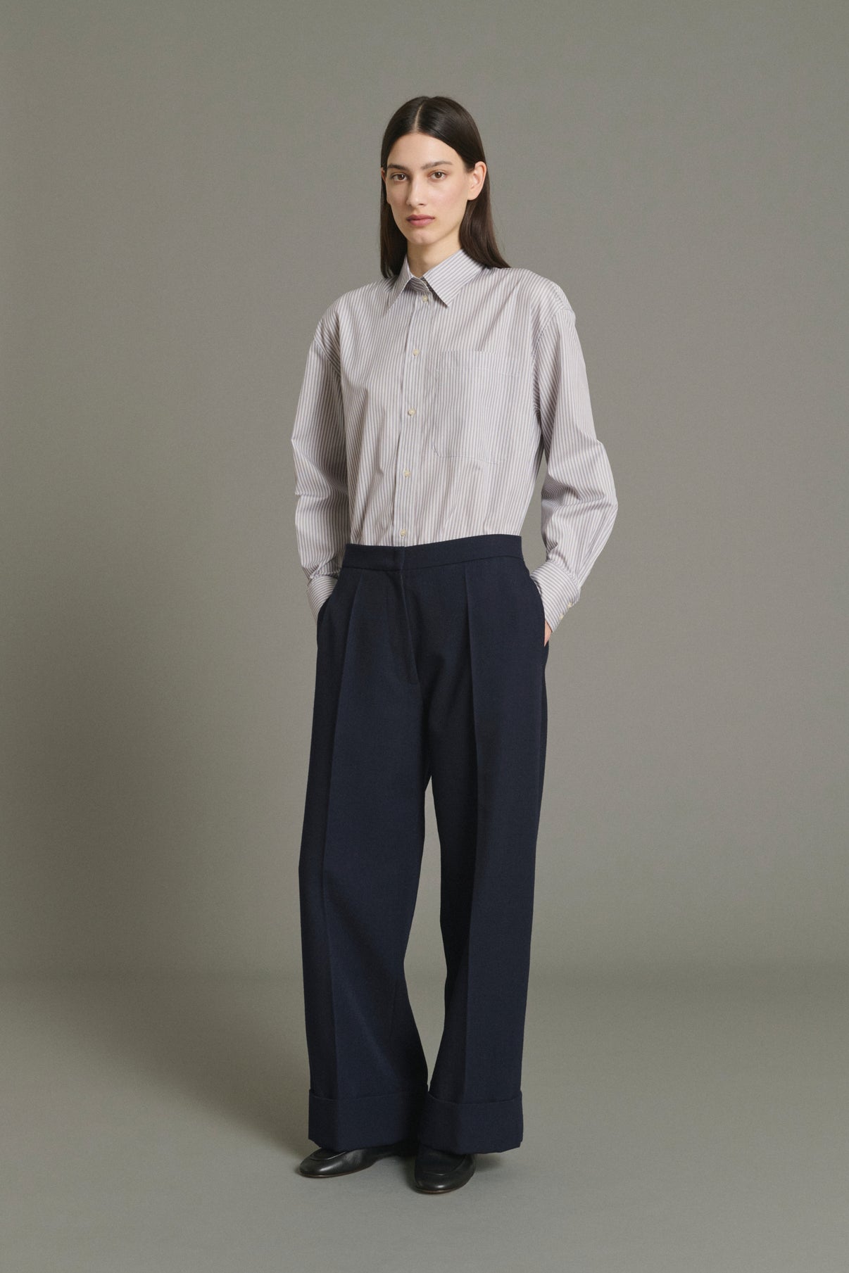 Pantalón Kobe - Navy - Lana - Mujer vue 2