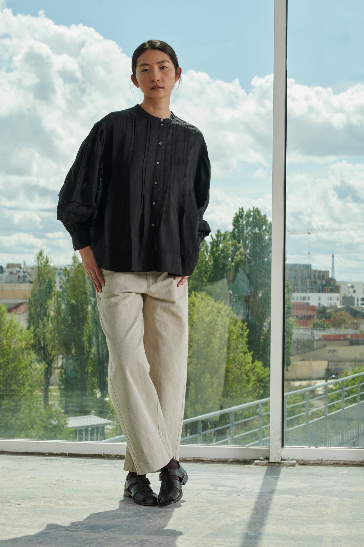 PANTALÓN PEPINO BEIGE/CRUDO vue 4