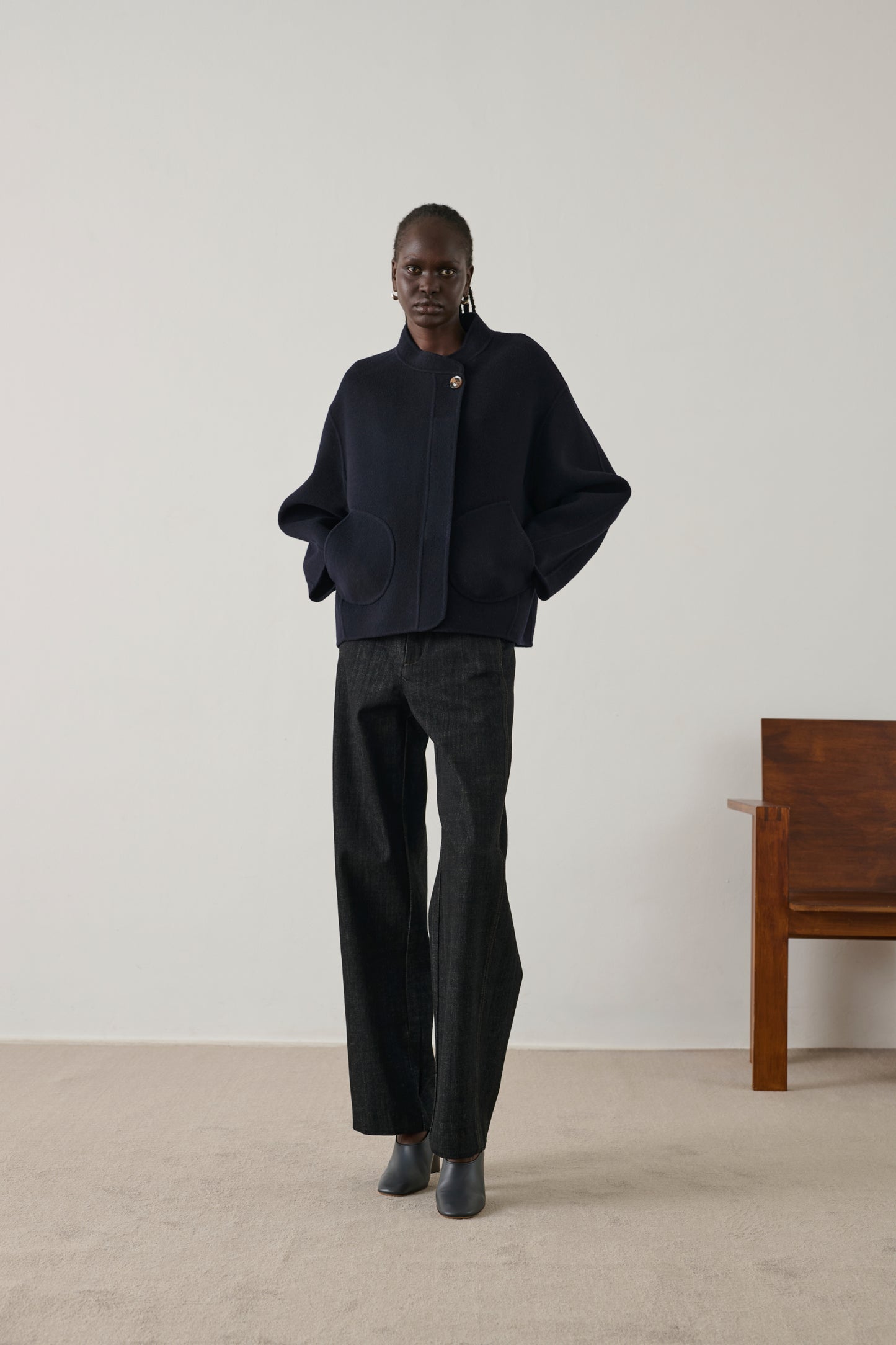 Abrigo Windsor - Deep Navy - Lana - Mujer