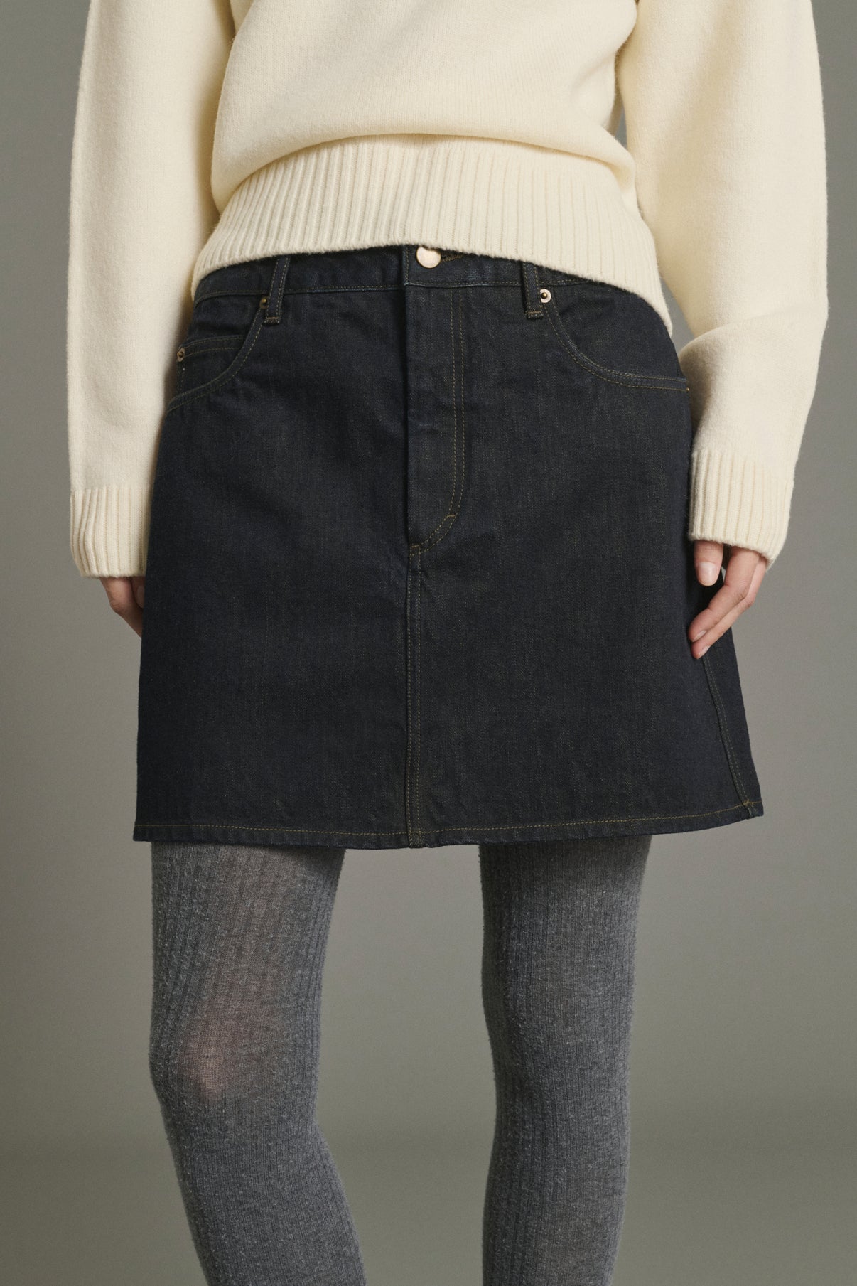 Falda Lacy - Negro - Algodón - Mujer vue 3