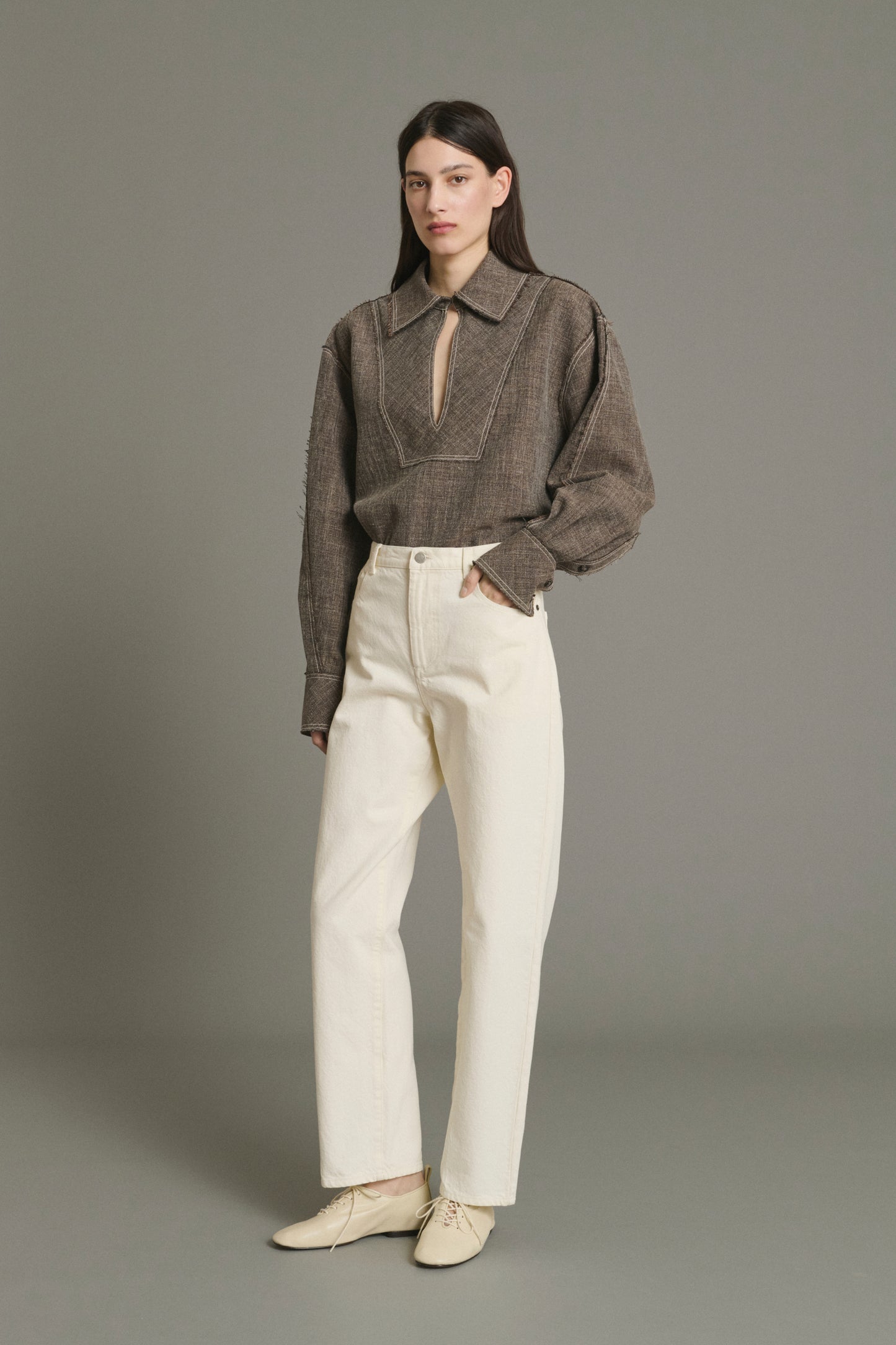 Vaqueros Barnabe - Écru Denim suave Femme - Soeur