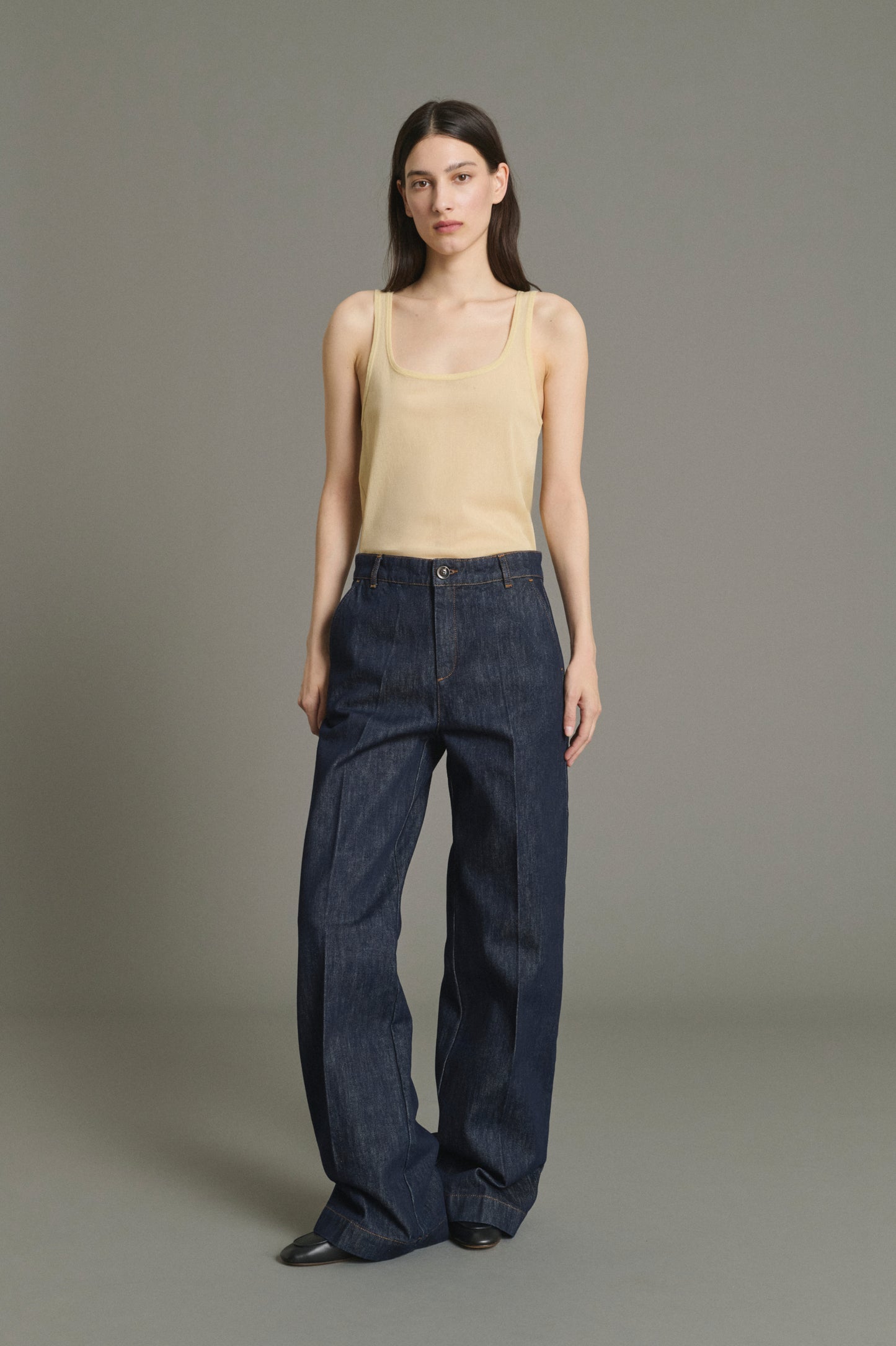 Vaqueros California - Denim Crudo Acampanado Mujer - Soeur