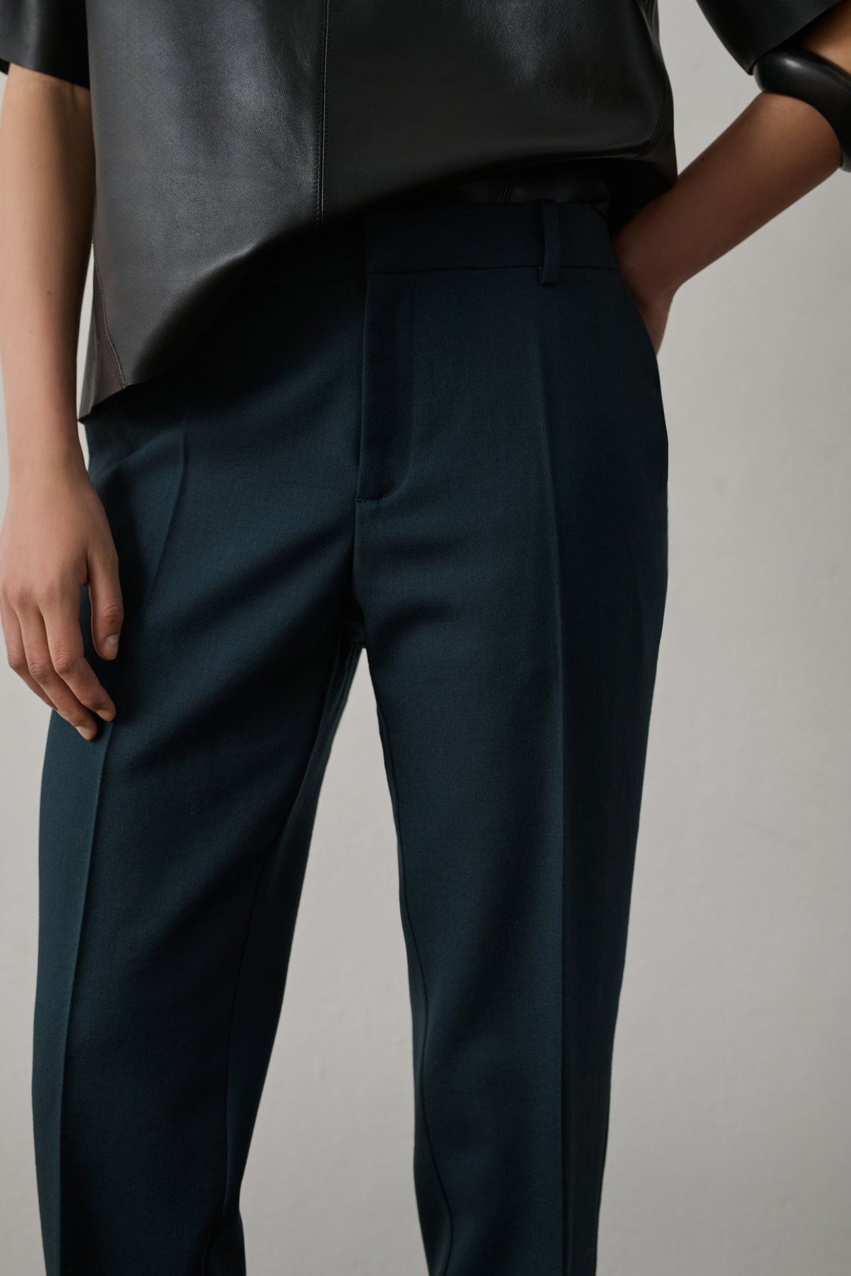 Pantalon Gabriel - Pétrole - Laine - Femme vue 5