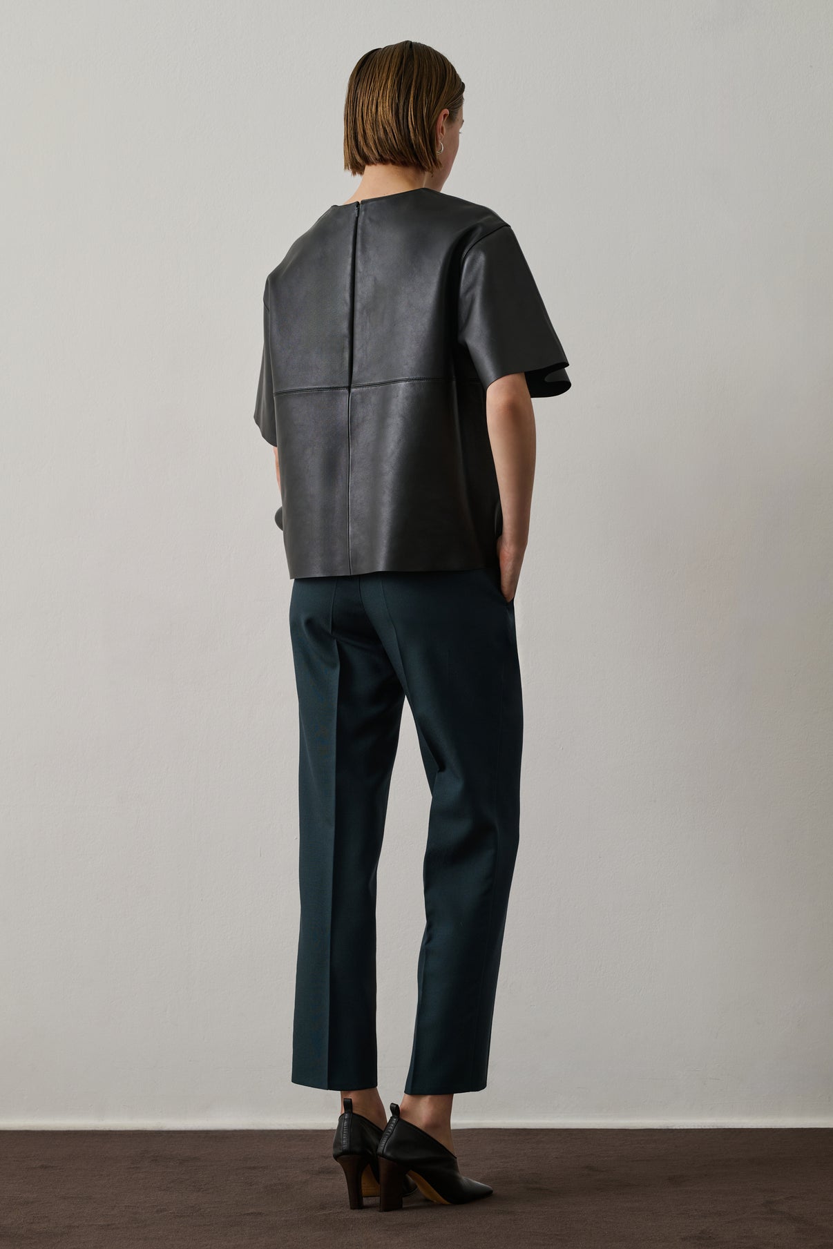 Pantalon Gabriel - Pétrole - Laine - Femme vue 2