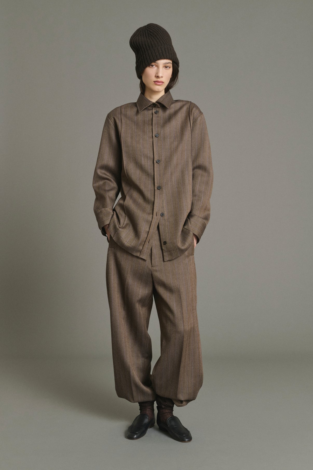 Camisa Lisbonne - Marrón/Malva - Lana - Mujer vue 3