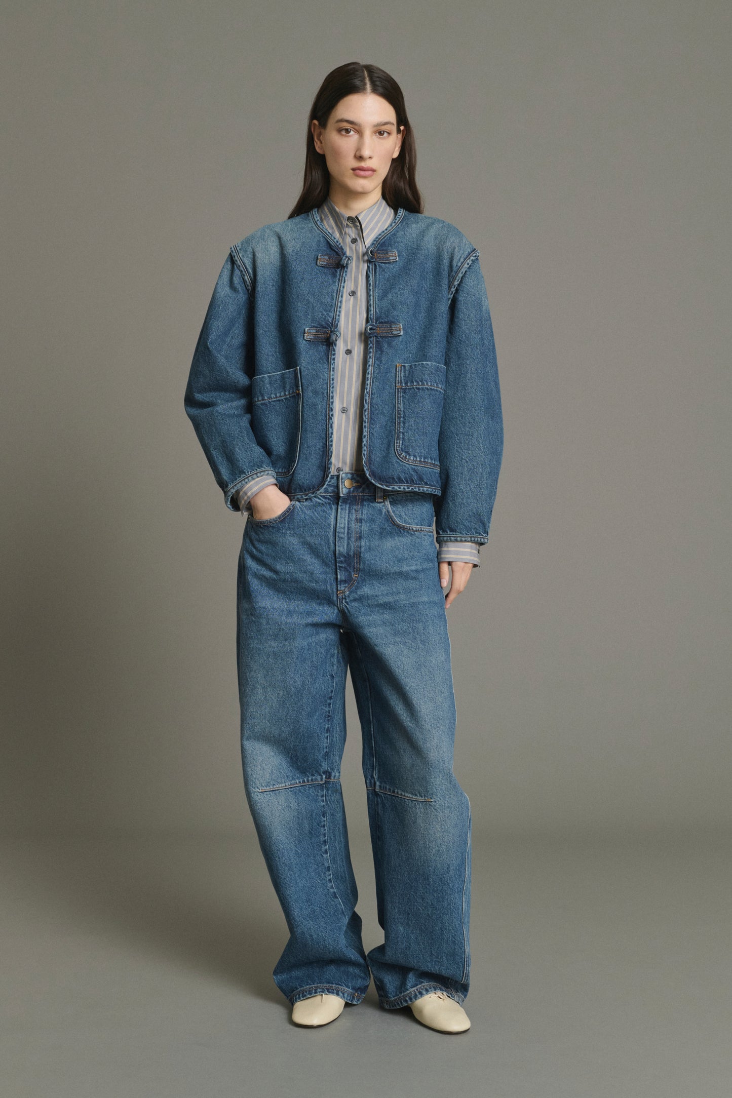 Vaqueros Eliott - Azul Denim Ancho Femme - Soeur