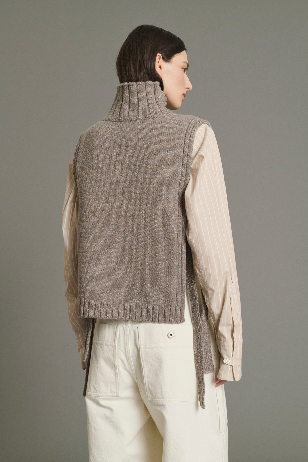 Jersey Or - Beige/Gris - Lana - Mujer vue 4