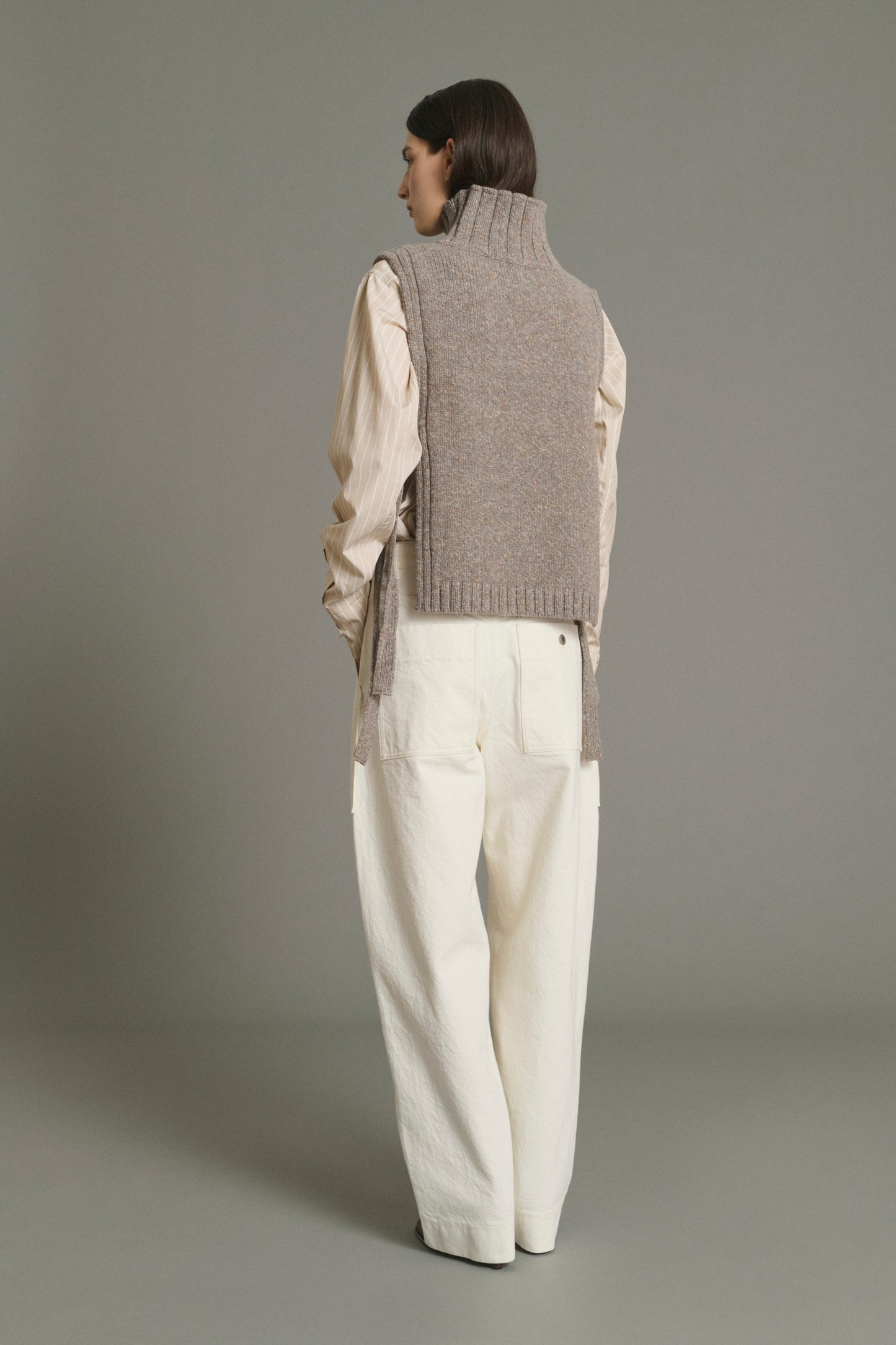 Jersey Or - Beige/Gris - Lana - Mujer