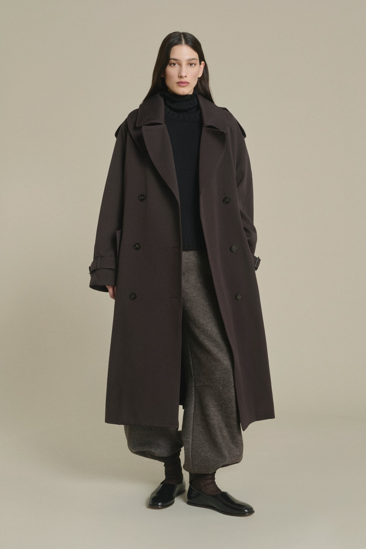 Abrigo Lazare - Ébano - Lana - Mujer