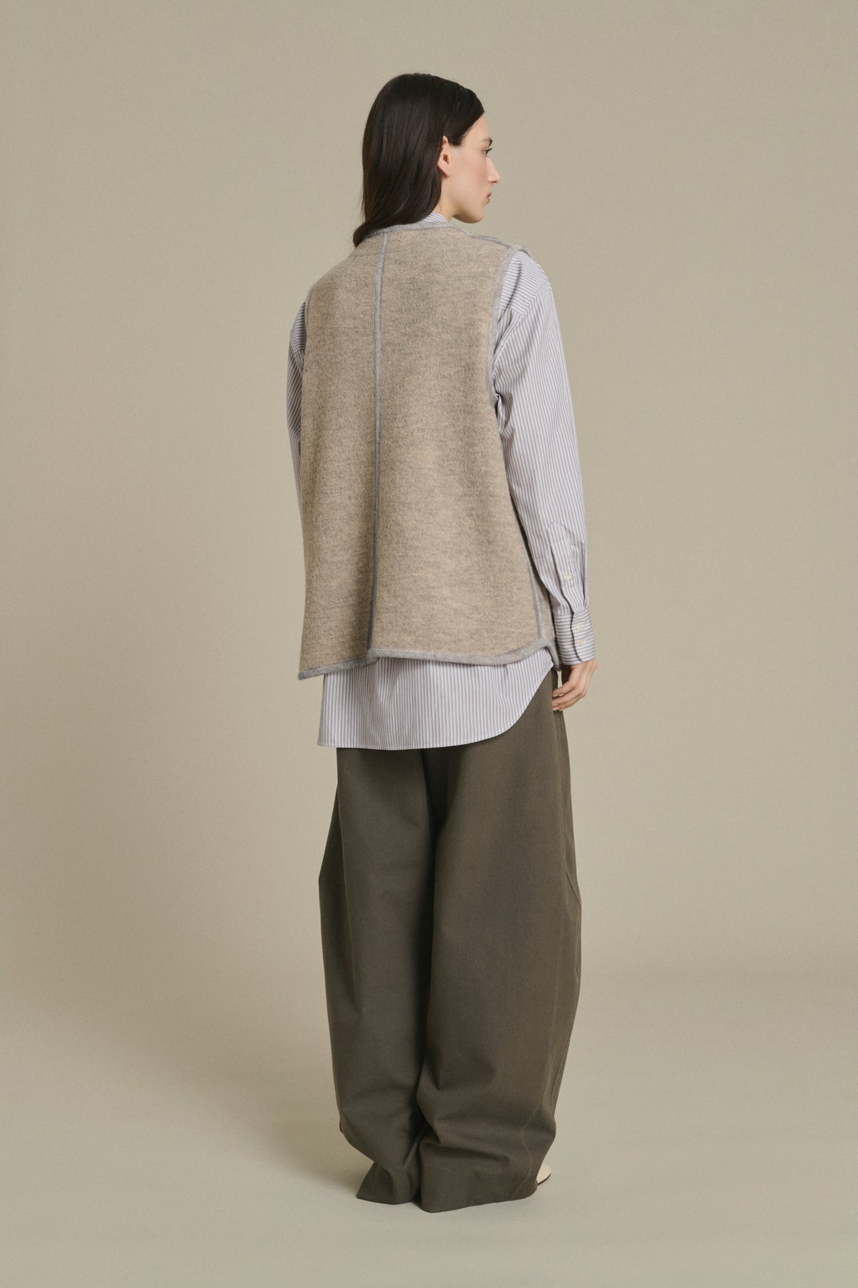 Chaqueta Chicago - Beige/Gris - Lana - Mujer vue 2