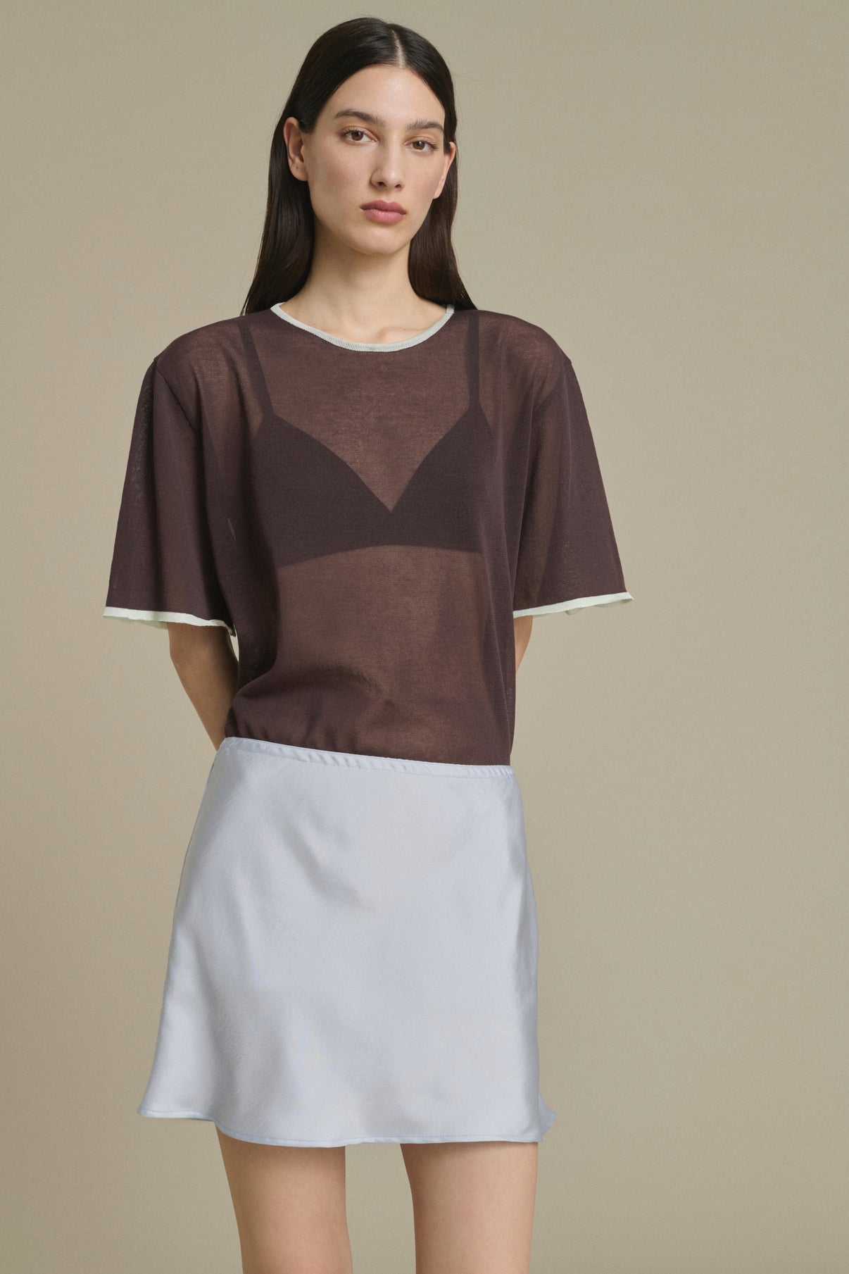 Falda Anna mini azul cielo de punto Soeur & TL180 - Soeur vue 3