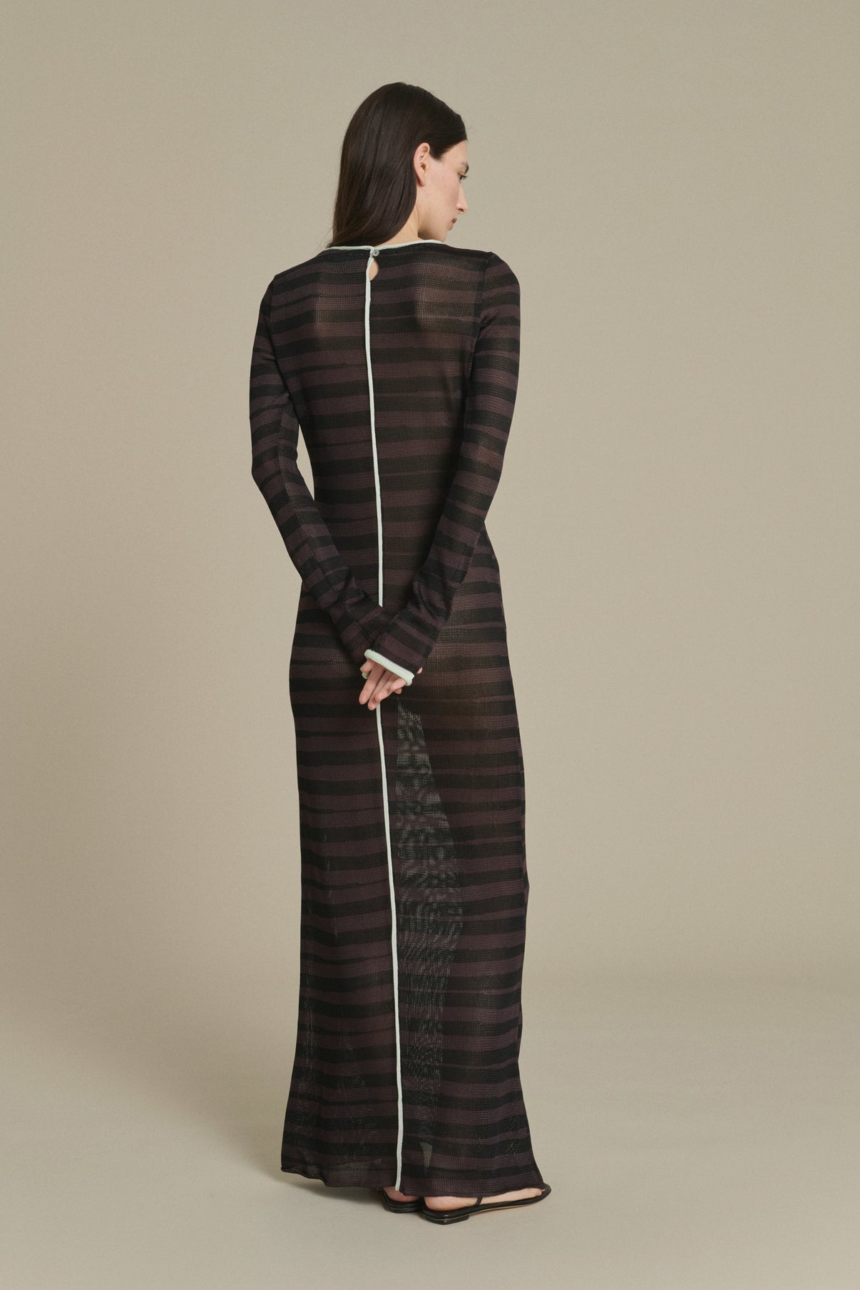 Vestido Momo largo de rayas chocolate y negro Soeur & TL180 - Soeur vue 2