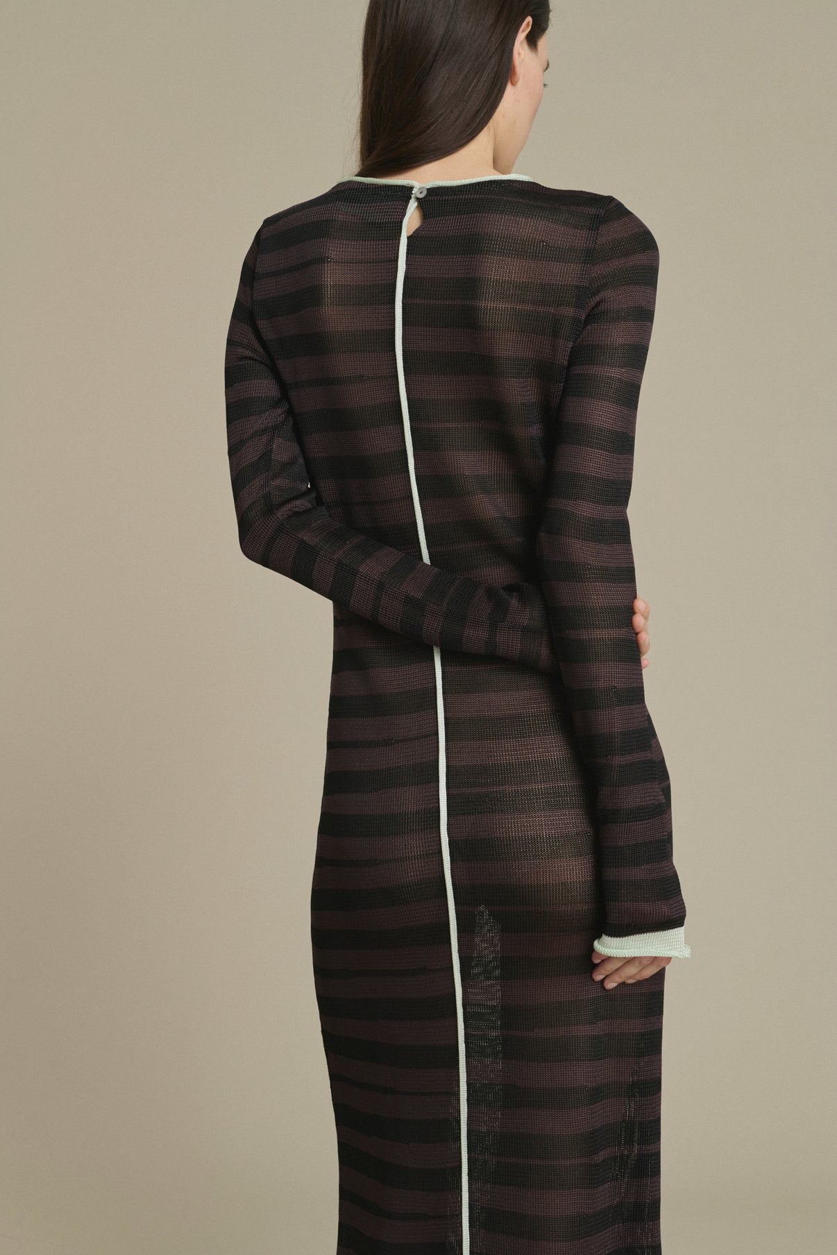 Vestido Momo largo de rayas chocolate y negro Soeur & TL180 - Soeur vue 4