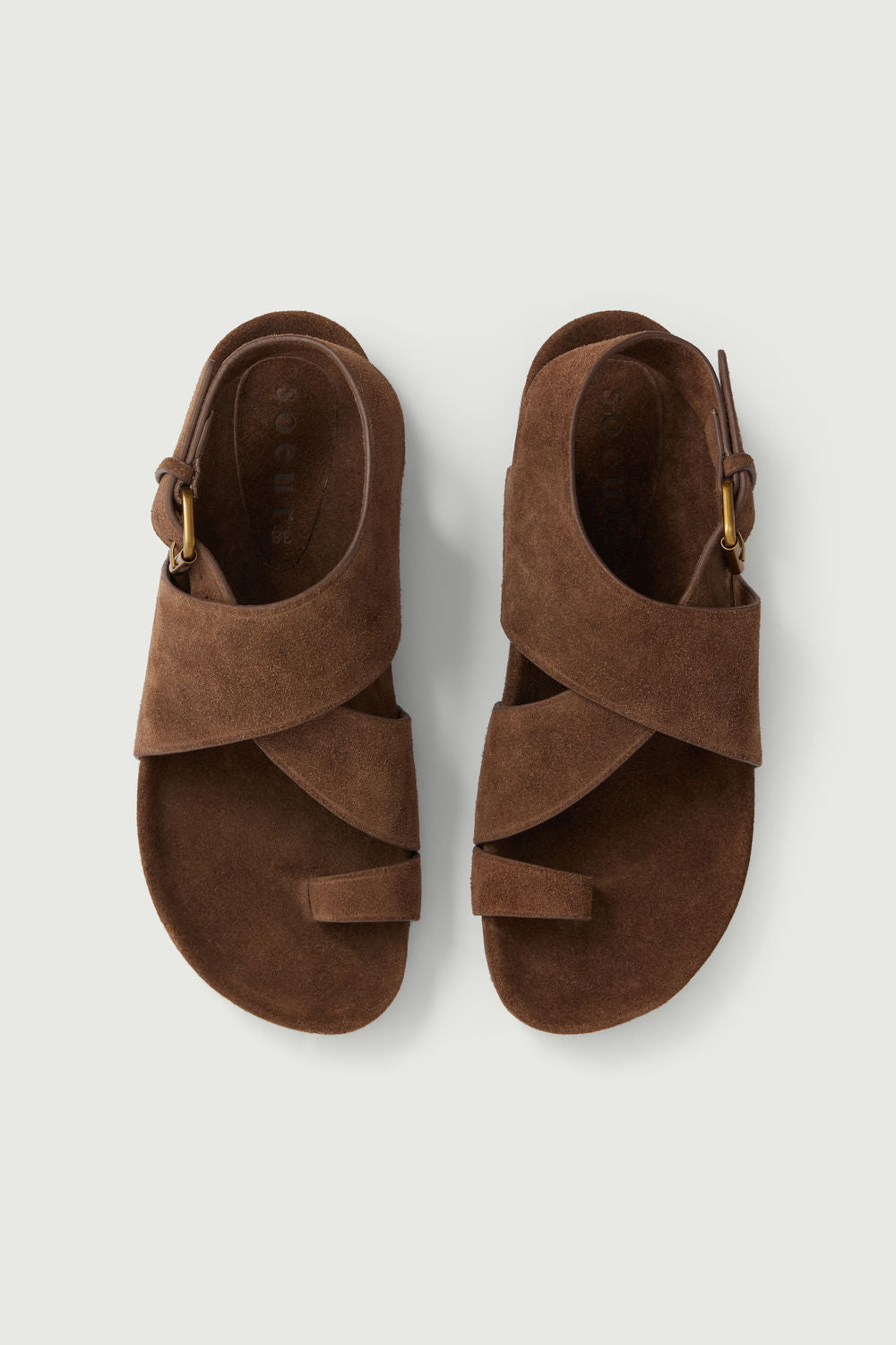 Sandales Domani - Chocolat - Cuir - Femme vue 4