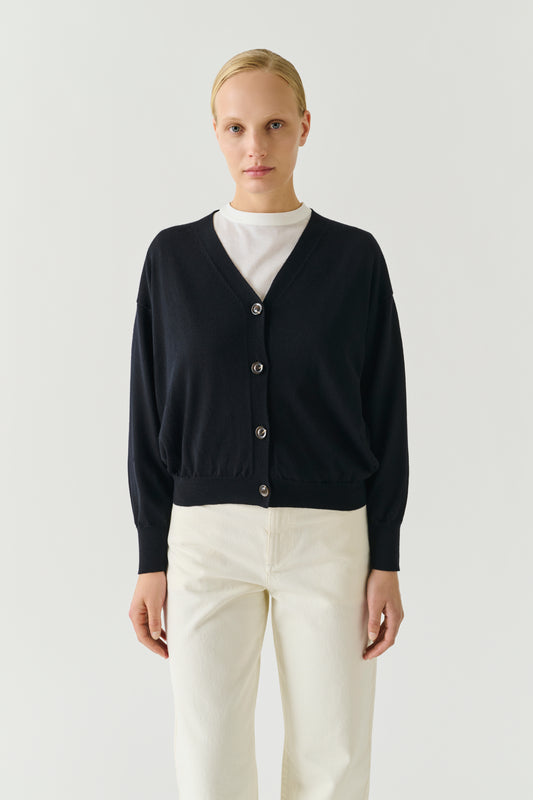 Cárdigan Idem - Negro - Lana merino - Mujer