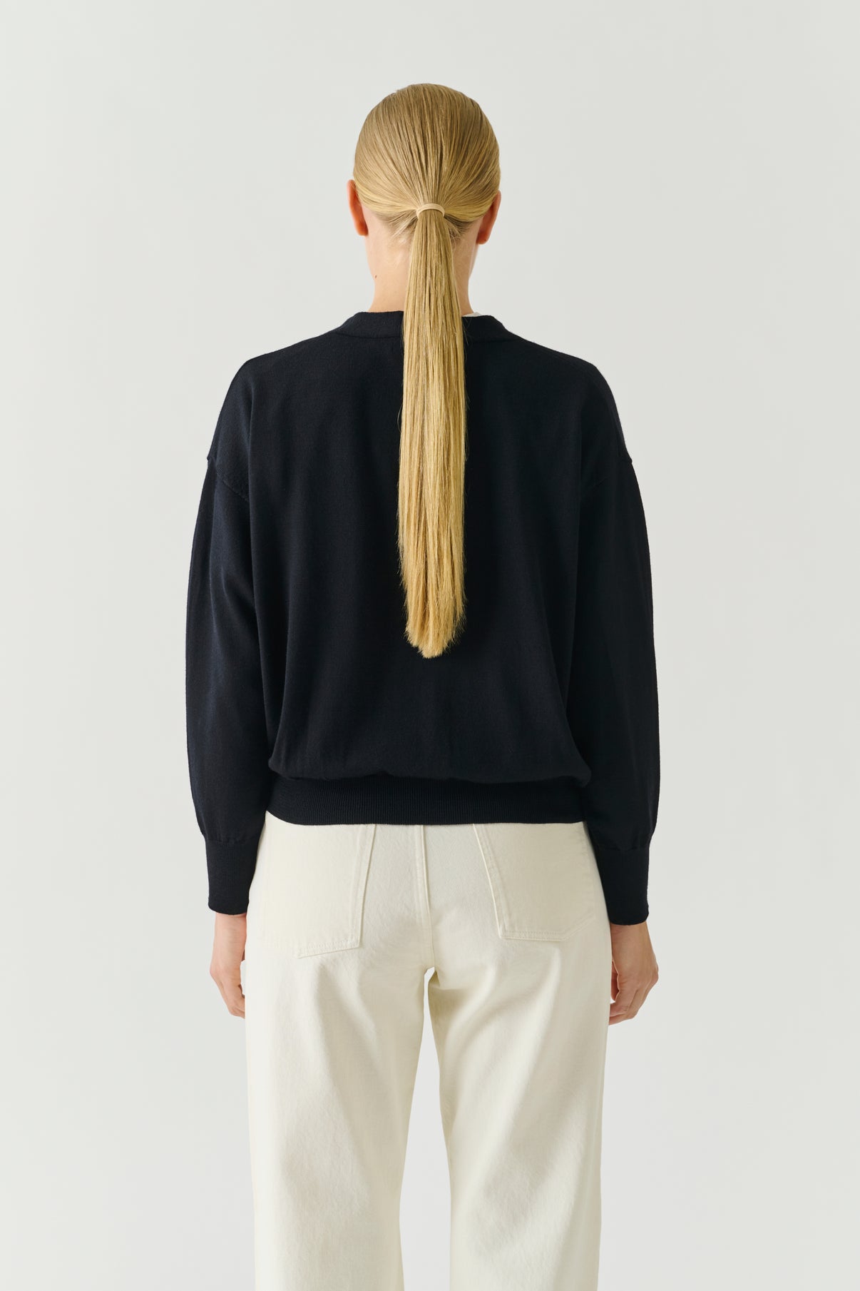 Cárdigan Idem - Negro - Lana merino - Mujer vue 3