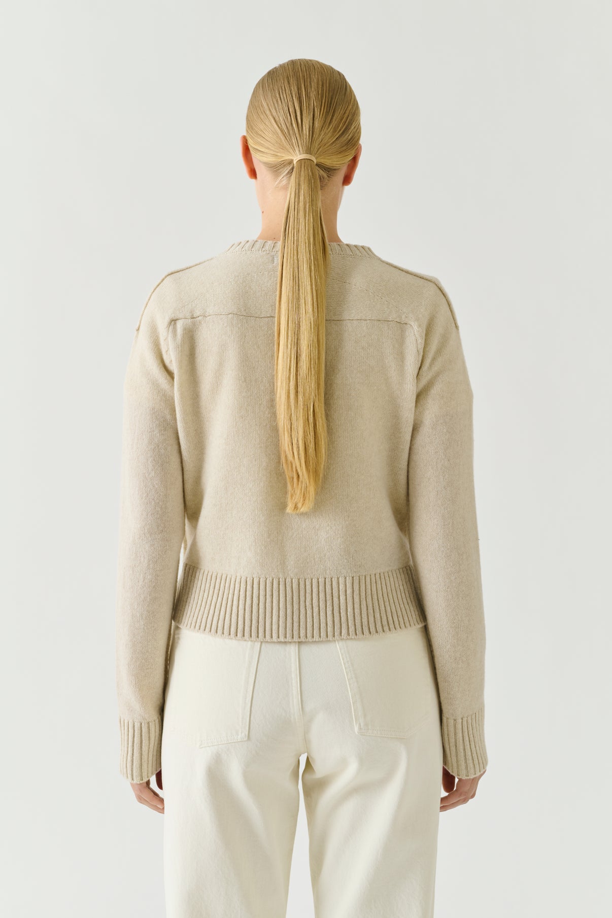 Cárdigan Virginia - Crudo jaspeado - Lana merino - Mujer vue 2