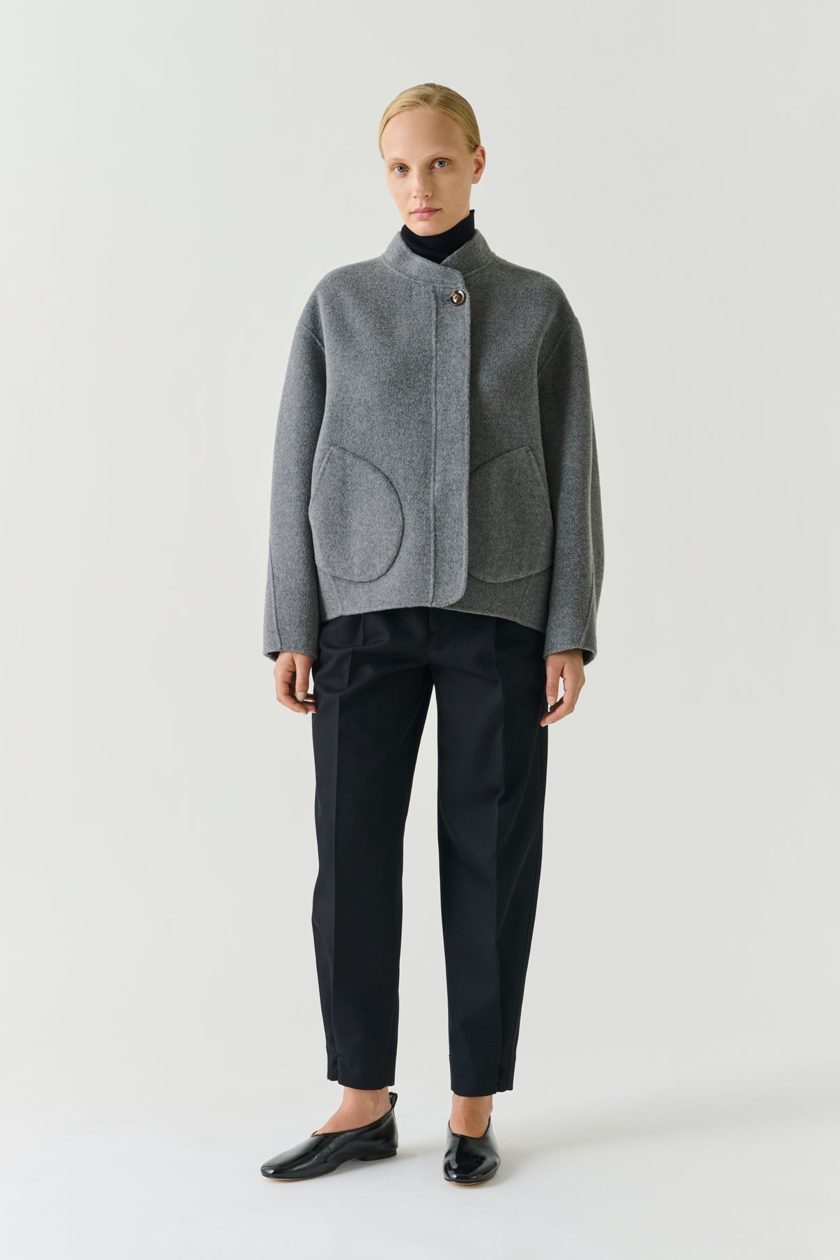 Abrigo Windsor - Gris claro - Lana - Mujer vue 2