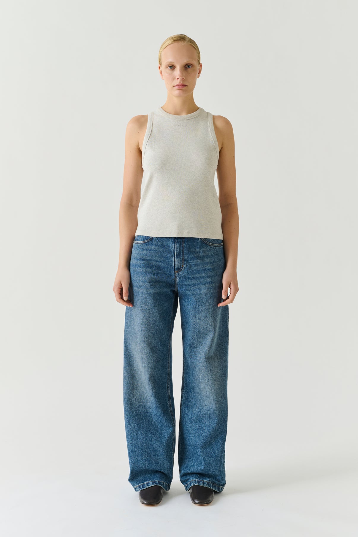 Camiseta Dolly - Gris jaspeado - Algodón - Mujer vue 1