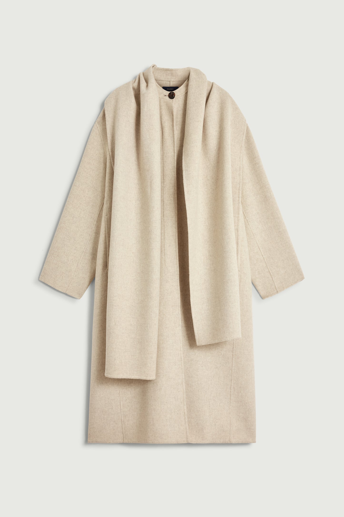Abrigo Finn - Crudo/Gris - Lana - Mujer