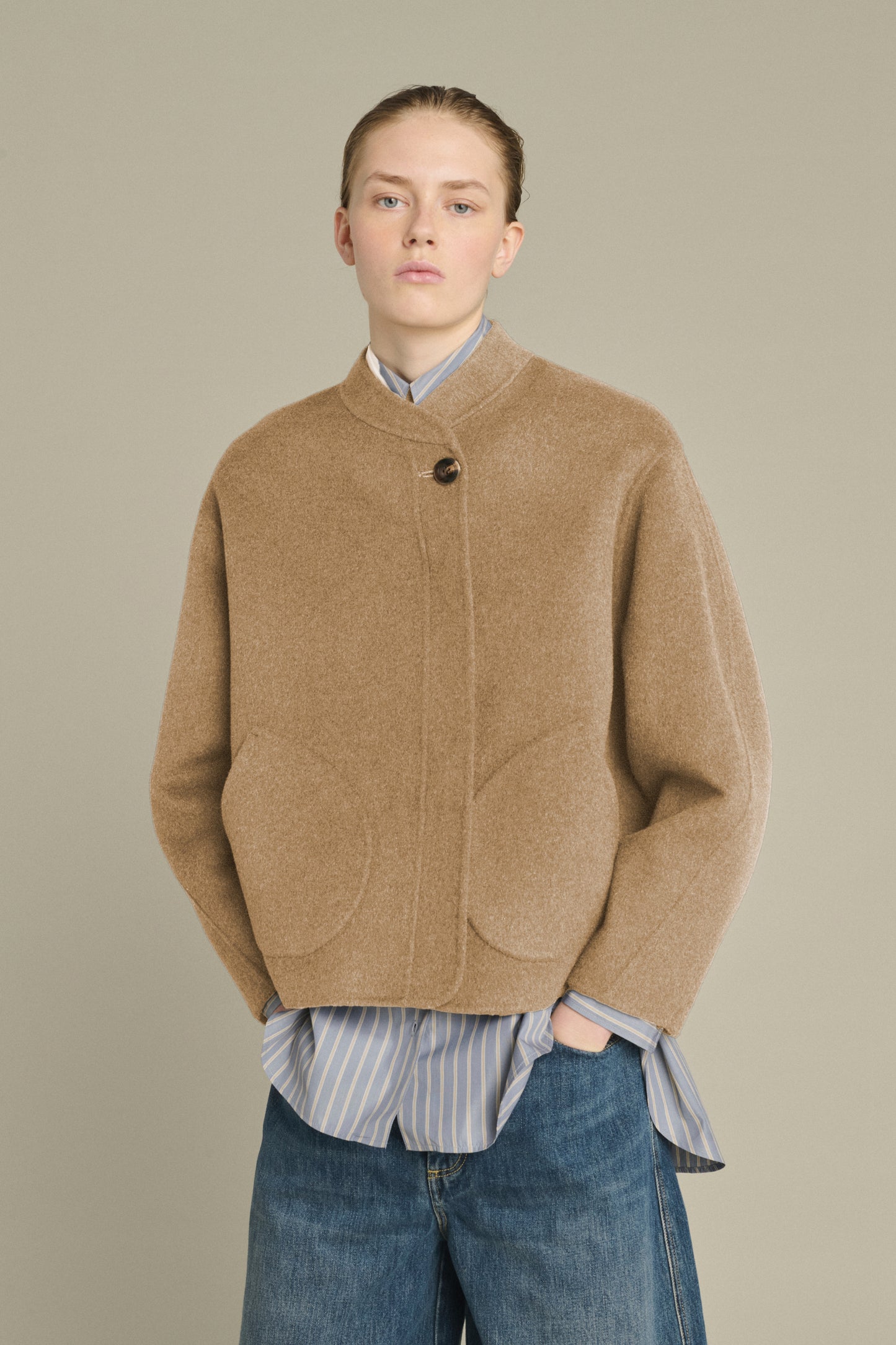 Abrigo Windsor - Camel jaspeado - Lana - Mujer