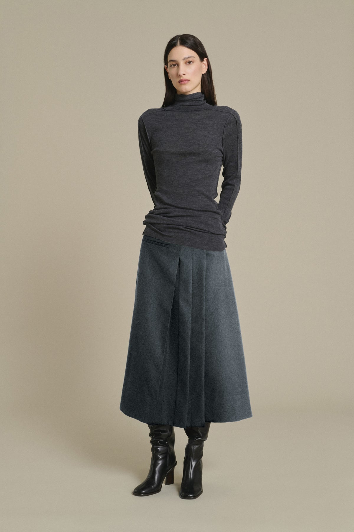 Falda Varna- Gris jaspeado - Mujer vue 1