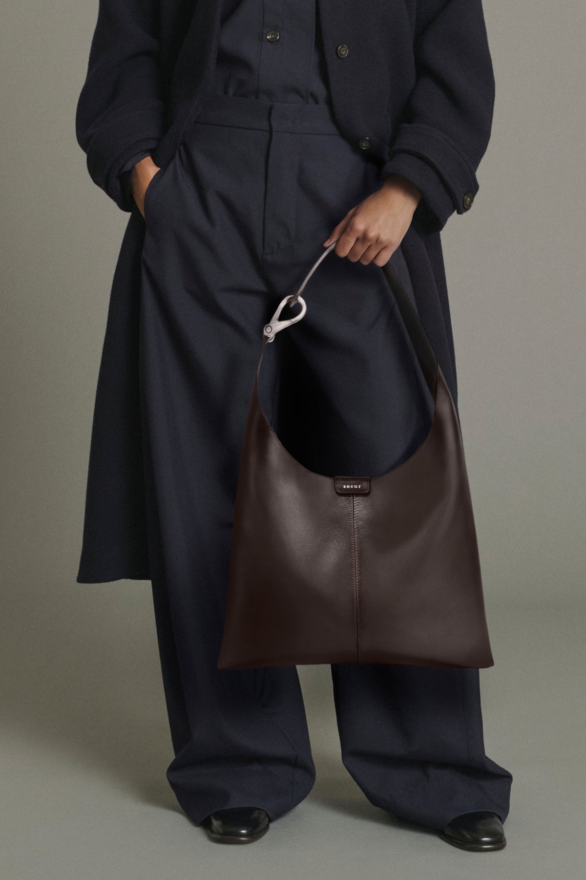 Bolso Cosima Mini - Marrón de piel lisa para llevar al hombro - Soeur